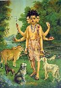 Raja Ravi Varma Dattatreya oil painting
